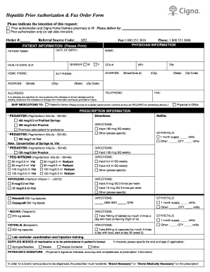 Hepatitis Prior Authorization & Fax Order Form