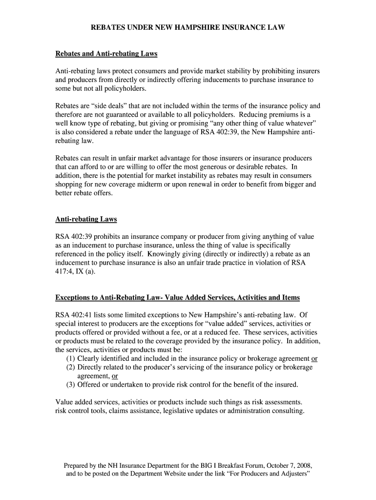 Fillable Online Rebating and antirebating laws Cigna Health