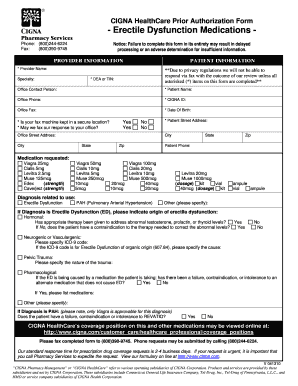 CIGNA Erectile Dysfunction Medication Prior Authorization Form