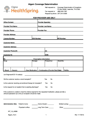 Atgam Coverage Determination Form