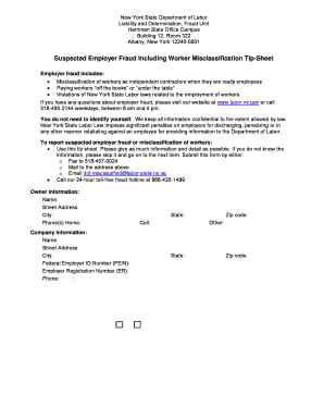 New York Employer Fraud Report Form