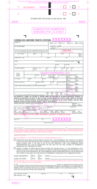 Florida DUI Uniform Traffic Citation