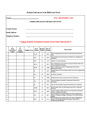 California Property Tax Forms Checklist