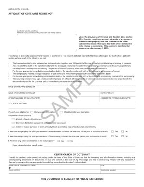 Affidavit of Cotenant Residency