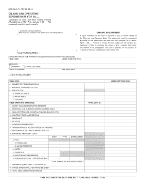 California Oil and Gas Operating Expense Data Report