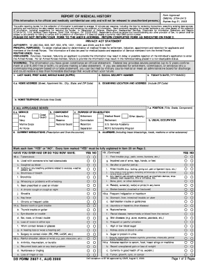 Report of Medical History Form