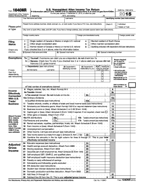 US Nonresident Alien Income Tax Return