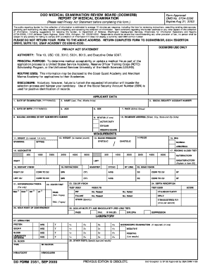 DODMERB Medical Examination Report