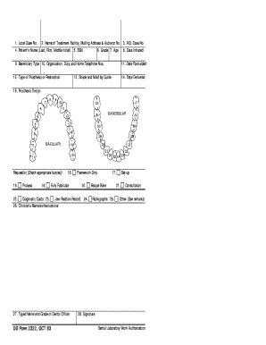 Dental Laboratory Work Authorization