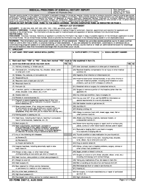 DD Form 2807-2 Medical Prescreen