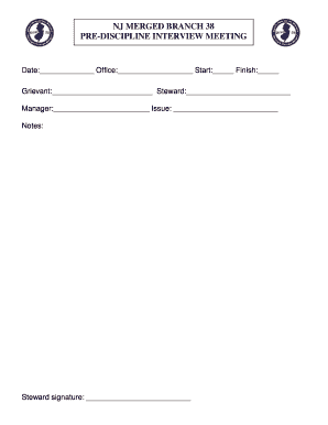 Pre-Discipline Interview Meeting Form