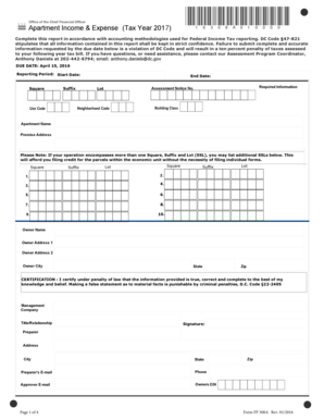 Apartment Income & Expense Report (Tax Year 2017)