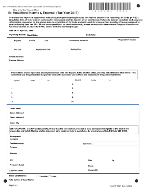 Hotel/Motel Income & Expense Report