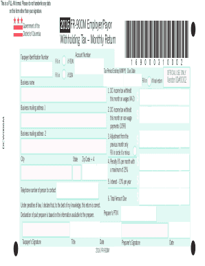 DC Withholding Tax Monthly Return