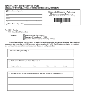 Pennsylvania Partnership Election Form