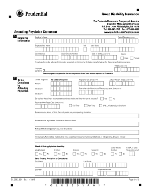 Attending Physician Statement for Disability Insurance