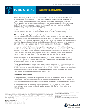 Transient Cardiomyopathy Underwriting Form