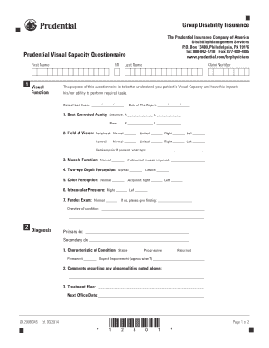 Prudential Visual Capacity Questionnaire