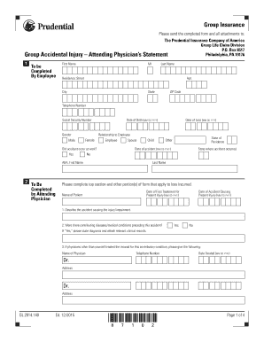 Group Accidental Injury – Attending Physician’s Statement