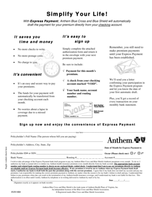 Anthem Express Payment Authorization Form
