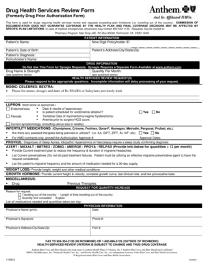 Drug Health Services Review Form