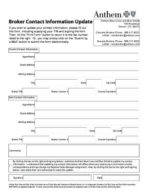 Broker Contact Information Update Form