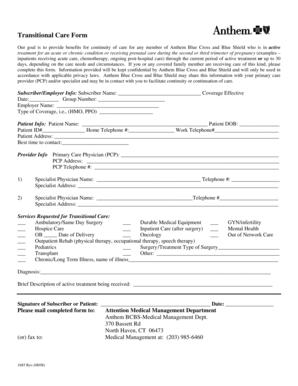 Transitional Care Form