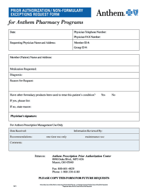 Anthem Pharmacy Prior Authorization Form