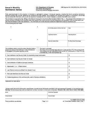 Ginnie Mae Remittance Advice Form