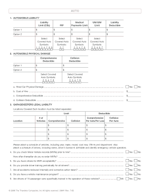 Automobile Insurance Application Form