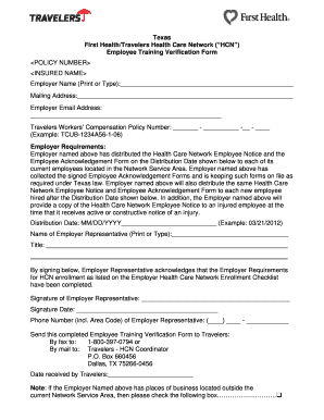 Texas Employee Training Verification Form
