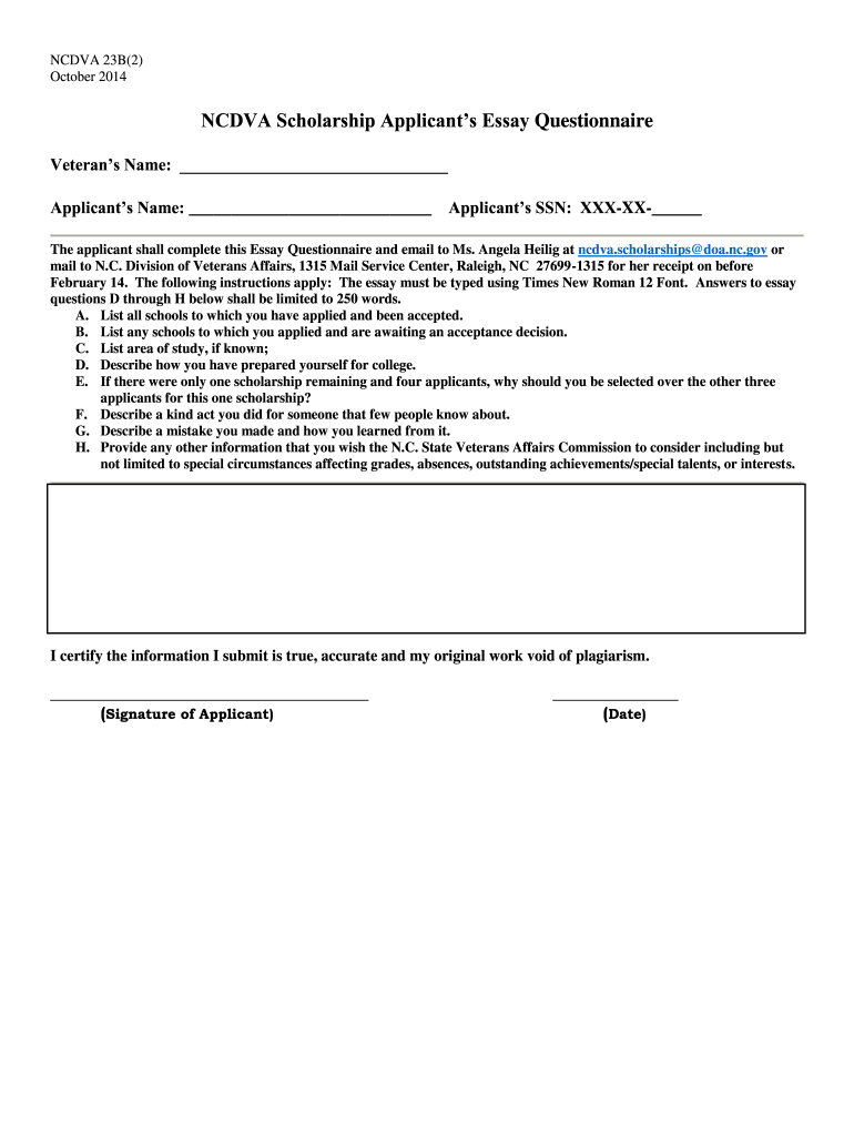 Fillable Online doa nc ncdva 11 Fax Email Print - pdfFiller