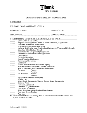 Conventional Loan Underwriting Checklist