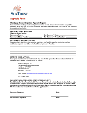 Mortgage Loss Mitigation Appeal Request Form