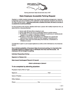 State Employee Accessible Parking Request
