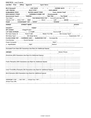 NNEREN Land Property Listing Form