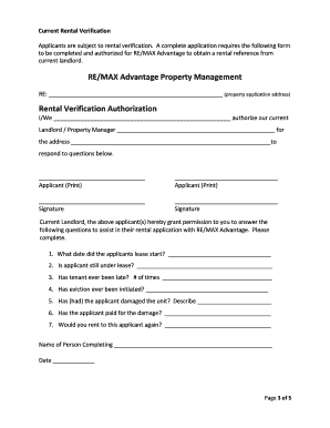 RE/MAX Advantage Rental Application