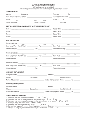 Rental Application Form