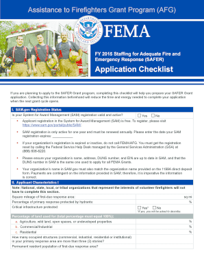 SAFER Grant Application Checklist