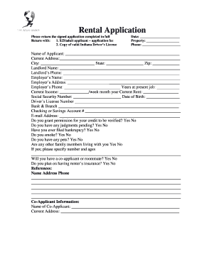 Rental Application Form