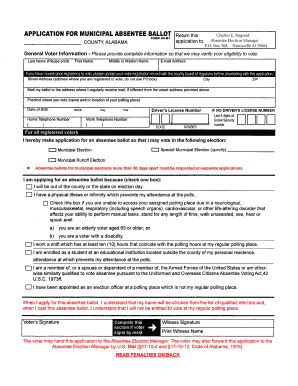 Alabama Absentee Ballot Application