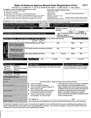 Alabama Agency-Based Voter Registration Form