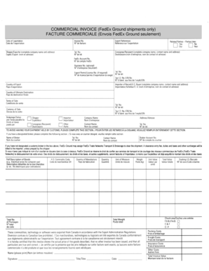 Commercial Invoice for FedEx Ground Shipments