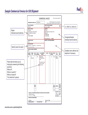 Commercial Invoice for Gift Shipment