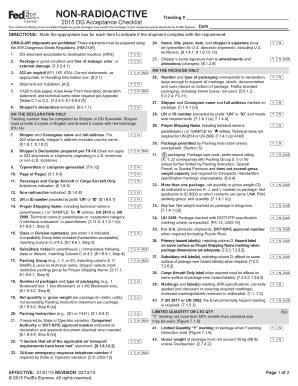 2015 FedEx Express DG Acceptance Checklist