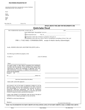 California Quitclaim Deed