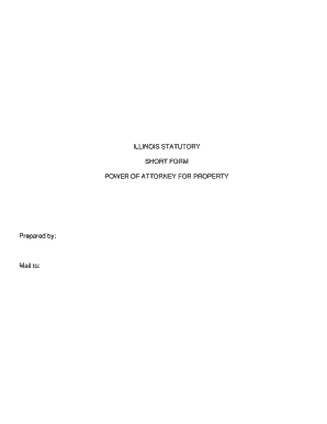 Illinois Statutory Short Form Power of Attorney for Property