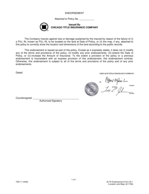 ALTA Endorsement Form 22.1