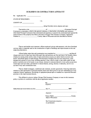 Builder's Contractor's Affidavit