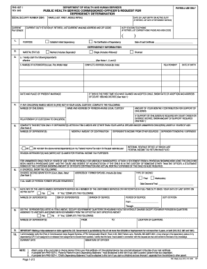 Public Health Service Commissioned Officer's Request for Dependency Determination